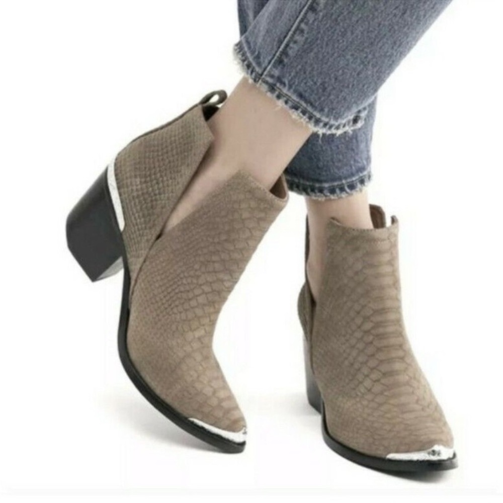 Jeffrey Campbell Grey Textured Ankle Boots